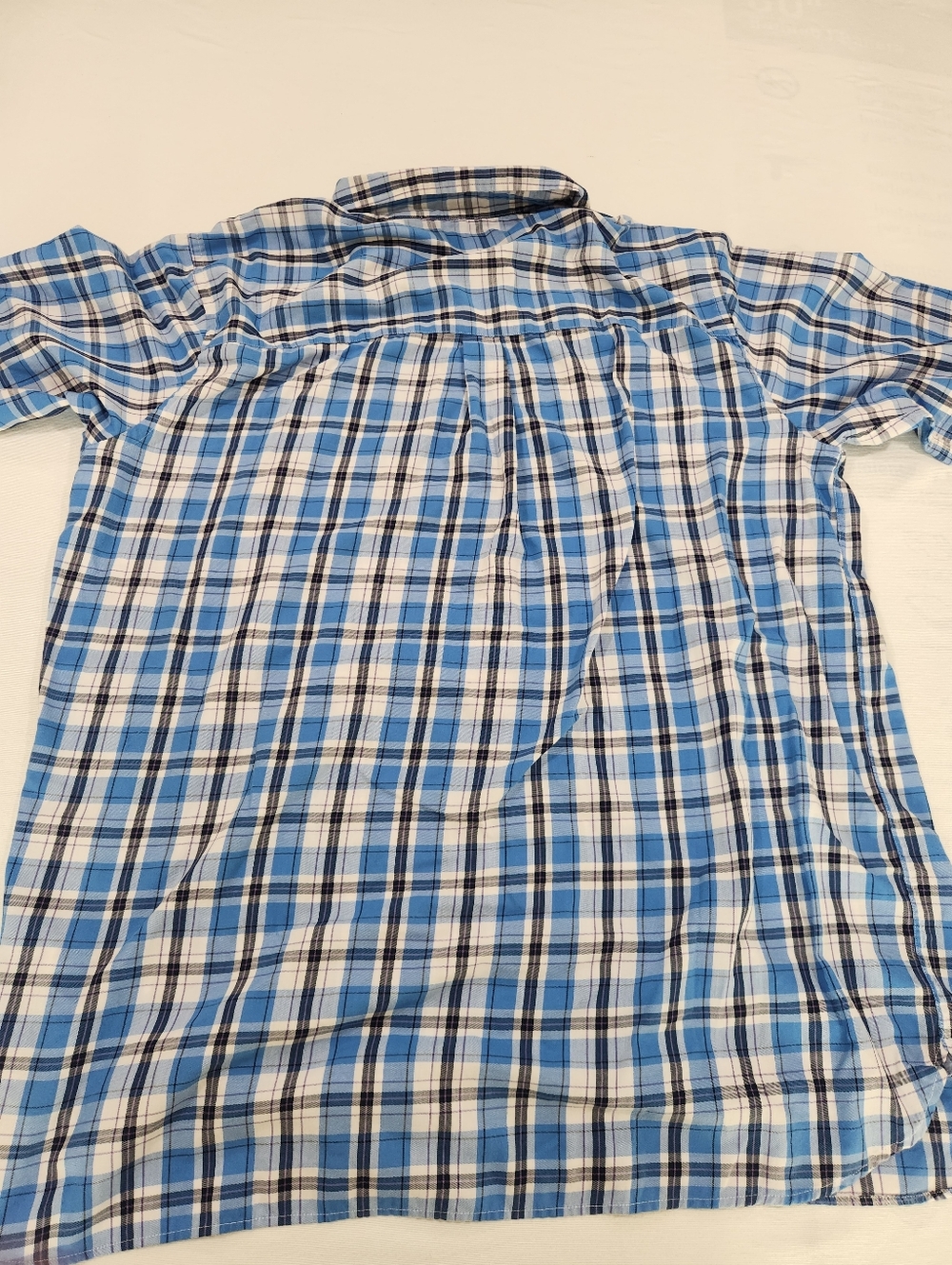 Chaps Men’s 2XT Plaid Button-Down Shirt Blue/White/Black/Purple Short Sleeve - Picture 6 of 6